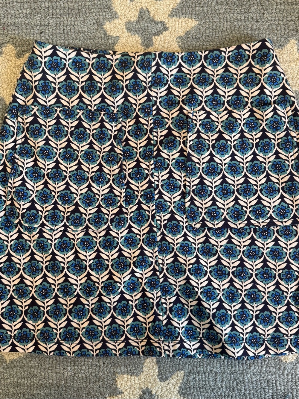 Maeve Blue Floral Print Women's Skirt XS